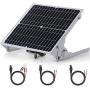 SUNER POWER 24V Waterproof Solar Battery Trickle Charger & Maintainer - 20 Watts Solar Panel Built-in Intelligent MPPT Solar Charge Controller + Adjustable Mount Bracket + SAE Connection Cable Kits