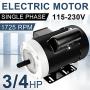 3/4HP Electric Motor 1725RPM General Purpose Single Phase Motor 115V/230V 56C Frame 5/8