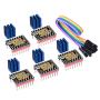 WitBot TMC2208 V3.0 Stepper Motor Driver Module with Heat Sink Have UART Mode Compatible with Ramps1.4 or MKS Board SKR V1.3 for 3D Printers(Pack of 5pcs) (Step/DIR)