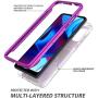 for Moto G Pure 2021 Case, Jeylly Moto G Pure Case with Screen Protector, Military Heavy Duty Drop Proof Protection Marble Pattern Soft TPU Defender Bumper Case Cover for Moto G Pure, Violet Purple