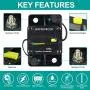 120 Amp Circuit Breaker,with Manual Reset,12V-48V DC, for Car Marine Trolling Motors Boat ATV Manual Power Protect and Automotive Marine Boat Audio System Protection