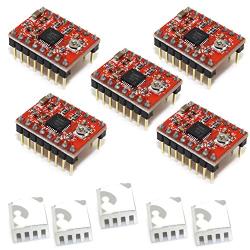 BIQU A4988 Compatible StepStick Stepper Motor Driver Module with Heat Sink for 3D Printer Controller Ramps 1.4(Pack of 5pcs)