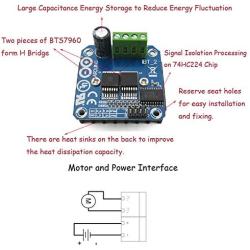Ximimark 2Pcs BTS7960 Stepper Motor Driver Module High Power H-Bridge PWM Driver Board 43A Current Limit Control Module For Arduino Smart Car