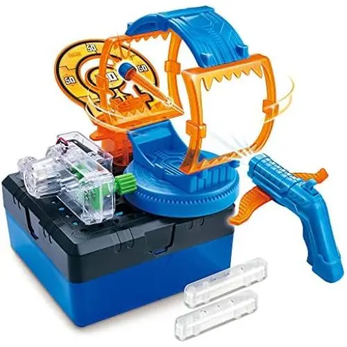 Playz Target Strike Shooting Game Toy for Kids Ages 8-12 - DIY Gadget Gear STEM Science Kit with Rotating Bullseye, Pistol Toy Gun with Practice Target Kids for Boys, Girls, & Teens