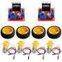 Stemedu 4 Sets DC Gearbox TT Motor and 2PCS L298N Stepper Motor Drive Controller Module