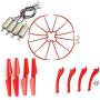 Upgraded Spare Parts Replacement for Syma X5S X5SC X5SW RC Quadcopter Rc Helicopter Copter Toy Motor Main Blade Propellers Propeller Protectors Blades Frame Landing Skid Included Screws Set (Red)