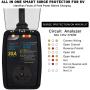 rv Surge Protector 30 Amp Smart RV Surge Protector with Waterproof Cover All-in-1 Circuit Analyzer Power Guard for RV, Camper, Trailer, Truck, Motorboat,Black