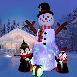OurWarm 6ft Christmas Inflatables Christmas Decorations Outdoor, Inflatable Snowman Penguin Blow Up Yard Decorations with Rotating LED Lights for Indoor Outdoor Christmas Decorations Yard Garden Decor