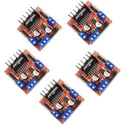 Kiro&Seeu 5PCS L298N Motor Drive Controller Board Module Dual H Bridge DC Stepper Motor Compatible with Ar-duino Electric Projects Smart Car UNO MEGA R3 Mega2560 (298N-MD-5pcs)