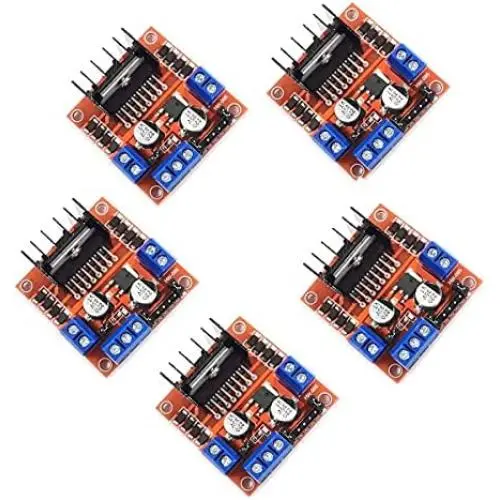 Kiro&Seeu 5PCS L298N Motor Drive Controller Board Module Dual H Bridge DC Stepper Motor Compatible with Ar-duino Electric Projects Smart Car UNO MEGA R3 Mega2560 (298N-MD-5pcs)
