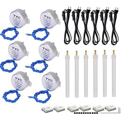 6PCS Cup turner motor Synchronous Synchron Motor Turntable Motor 50/60Hz AC100~127V 4W CCW/CW Direction with 6ft Power Cord Switch Plug For Cup Turner,Cuptisserie,Hand-Made or Motor (5-6RPM)