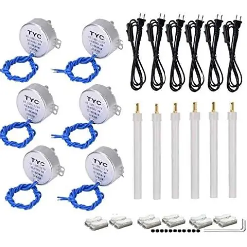 6PCS Cup turner motor Synchronous Synchron Motor Turntable Motor 50/60Hz AC100~127V 4W CCW/CW Direction with 6ft Power Cord Switch Plug For Cup Turner,Cuptisserie,Hand-Made or Motor (5-6RPM)
