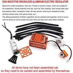 yifengdongli 120A Brushless Sensored ESC Support Sensor Sensorless Brushless Motor for 1:10 1:12 RC Car Orange, 40x30x35