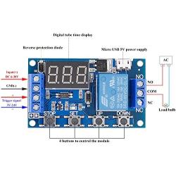 [2 Pack] DC 6-30V Timer Relay Programmable Delay Relay Module Cycle Timer with LCD Display / 5V Micro USB, Smart Home Controller