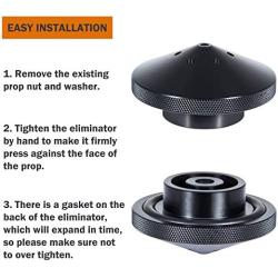 PIILOO Eliminator Trolling Motor Prop Nut Aluminum Compatible with MinnKota 35-70 lb Models (GFEL-MKS-BK-DP)