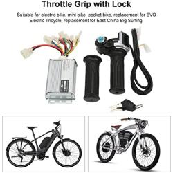 Motor Brushed Speed Controller, 36V 1000W ABS Aluminium Alloy 22mm 0.87in Speed Controller Throttle Grip with Locking Battery Display Throttle Twist Grip for Mini Bike for East China Big Surfing
