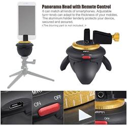 Mini Electric Panorama Head 360° Rotation Time Lapse Tripod Head for Selfie Stick Smartphones Compatible with GoPro Sport Camera Pocket Camera Micro SLR Camera