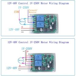Wireless Remote Relay Switch DC 12V-48V 24V 36V 2 Channel Multi-Function Remote Control Switch, 433Mhz Transmitter Receiver for Wireless Garage Door keypad Opener Switch 12V (2X Control 433M)