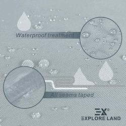 Explore Land Outboard Motor Cover - Waterproof 600D Heavy Duty Boat Engine Hood Covers - Fit for Motor up to 25 HP, Grey