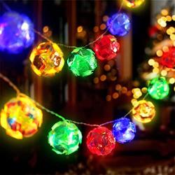 AceList 20 LED Globe Ball Mirror String Lights, 10ft USB&Battery Powered Fairy Lights, Ramadan decoration Lighting for Halloween Christmas Gifts Tree Decorations Outdoor Indoor Patio Party Yard Garden