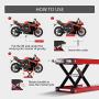 VIVOHOME Motorcycle Wide Deck Scissor Lift Jack with Steel Motorcycle ATV Scissor Lift Jack Crank Hoist Stand