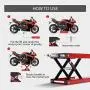 VIVOHOME Motorcycle Wide Deck Scissor Lift Jack with Steel Motorcycle ATV Scissor Lift Jack Crank Hoist Stand