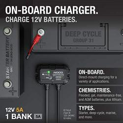 NOCO Genius GEN5X1, 1-Bank, 5-Amp (5-Amp Per Bank) Fully-Automatic Smart Marine Charger, 12V Onboard Battery Charger, Battery Maintainer and Battery Desulfator with Temperature Compensation