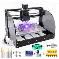 Upgrade Version CNC 3018 Pro-M Engraving Machine with 5500mW 5.5W Module 3 Axis GRBL Control DIY Router Kit Machine with 2 Pack Acrylic Baffles+ Extension Rod +Offline Controller Board
