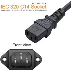 10 Pack AC 250V 10A IEC 320 C14 Panel Mount Plug Adapter Power Connector Socket Black Screw Mount 3 Pins Inlet Power Plug Socket by MXR