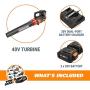 WORX 40V Turbine Cordless Leaf Blower (430CFM ) with Brushless Motor 2 x 4.0Ah Batteries and Charger Include,WG584.1