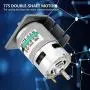 DC24V 12V 775 Motor 50W High-Power Large Torque Double-Shaft Output Dc Motor Electric Drill Chuck Motor(12V4500RPM with bracket)