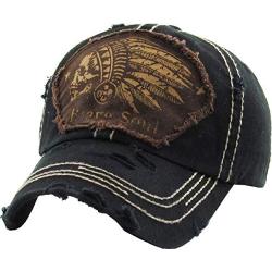 KBETHOS Chief Skull and Free Spirit Hat Collection Distressed Washed Cotton Adjustable Fashion Trucker Twill Mesh Cap
