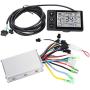 Yunir Brushless Motor Controller, Waterproof 24V-48V Motor Controller, LCD Display Electric Bike Scooter Brushless Controller Kit(36V/48V 350W)