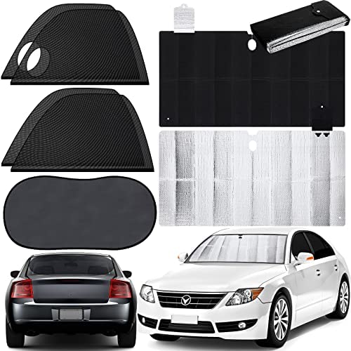7 Pack Car Curtains Divider Privacy Car Window Screens Car Window Shade 55 x 27.6 Inch Windshield Sun Shade Breathable Mesh Baby Car Window Covers for Camping Blackout Vehicle Glare UV Rays Kids