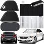 7 Pack Car Curtains Divider Privacy Car Window Screens Car Window Shade 55 x 27.6 Inch Windshield Sun Shade Breathable Mesh Baby Car Window Covers for Camping Blackout Vehicle Glare UV Rays Kids
