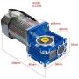 Bemonoc AC 110V 120W Turbine Worm Gear Motor 95RPM with Speed Controller Kits Output Shaft Diameter 14mm