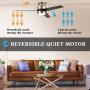 52 inch Low Profile Ceiling Fan with Light, Smart Ceiling Fan with Light Work With Alexa/Google Home/Siri|Reversible Motor|Schedule| Needs Neutral Wire, No Hub Required