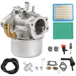 798653 Carburetor + 491588S 491588 Air Filter Spark Plug Kit replaces for Briggs & Stratton 698860 791077 790290 693865 697354 698474 791991 Carb New,by LIYYOO
