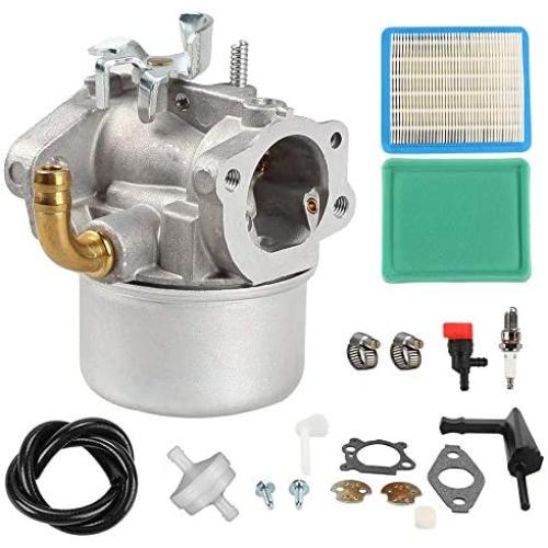 798653 Carburetor + 491588S 491588 Air Filter Spark Plug Kit replaces for Briggs & Stratton 698860 791077 790290 693865 697354 698474 791991 Carb New,by LIYYOO