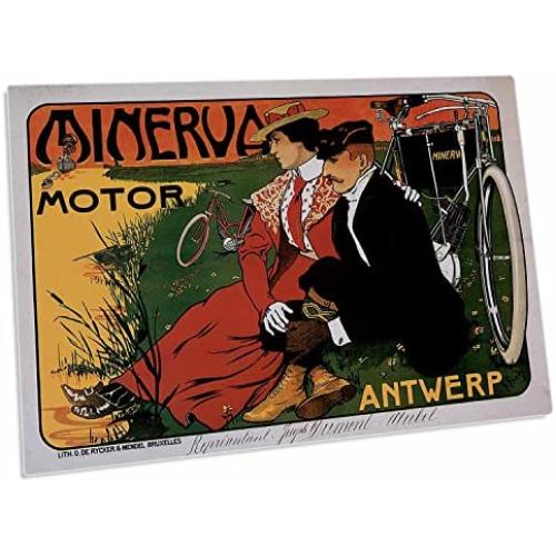 3dRose Minerva Motor Antwerp Vintage Bicycles Advertising. - Desk Pad Place Mats (dpd-153254-1)