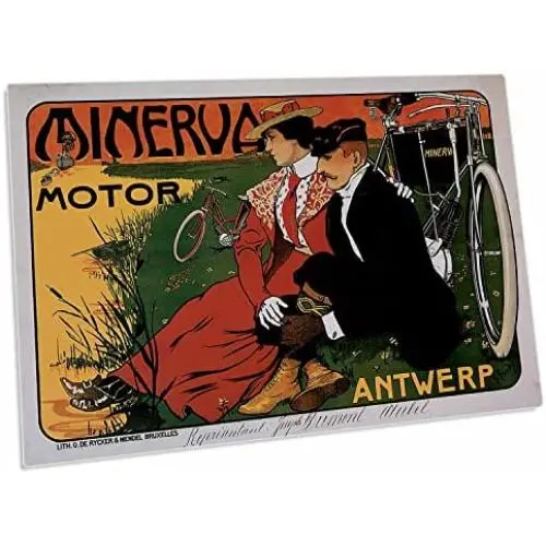 3dRose Minerva Motor Antwerp Vintage Bicycles Advertising. - Desk Pad Place Mats (dpd-153254-1)