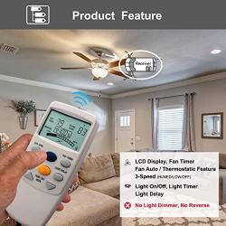 Universal Thermostatic Ceiling Fan Light Remote Control Kit, Replacement for Hampton Bay, Harbor Breeze, Hunter, w/Receiver, Timer, LCD Display Temp, 3-Speed, FAN-9T L3HFAN-9T, No Dimmer, No Reverse