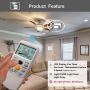 Universal Thermostatic Ceiling Fan Light Remote Control Kit, Replacement for Hampton Bay, Harbor Breeze, Hunter, w/Receiver, Timer, LCD Display Temp, 3-Speed, FAN-9T L3HFAN-9T, No Dimmer, No Reverse