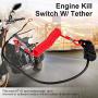 Acouto Kill Switch with Lanyard Outboard Motorcycle ATV Lawn Mowers 12VDC Emergency Engine Kill Stop Switch with Tether Lanyard Cord Handlebar Engine Start Stop Kill Button Switch Universal
