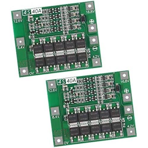 SaiDian 2Pcs 4S 40A 16.8V Li-ion Lithium Battery 18650 Charger PCB Protection Board Circuit Balance Charging Module for Drill Motor(Enhanced)