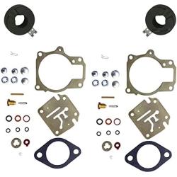 2 (Twin) Pack Deluxe Venom Brand Carburetor Carb Rebuild Repair Kit FLOAT Compatible With Johnson Evinrude MANY 18 20 25 28 30 35 40 45 48 50 55 60 65 70 75 HP Outboard Motors (SEE CHART For Fitment)