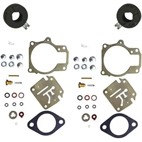 2 (Twin) Pack Deluxe Venom Brand Carburetor Carb Rebuild Repair Kit FLOAT Compatible With Johnson Evinrude MANY 18 20 25 28 30 35 40 45 48 50 55 60 65 70 75 HP Outboard Motors (SEE CHART For Fitment)