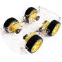 Vehicles-OCS 4 Wheel Plastic Stable with Speed Tacho DIY Mechanical Structure Motor Chassis Kits Spare Parts Doule-Layer Smart Car - (Color: Transparent)