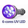 Alonefire SV56 30W UV Flashlight 395nm USB Rechargeable Ultraviolet Black Light Pet Urine Detector for Resin Curing, Fishing, Scorpion, Dry Glue with UV Protective Glasses, Battery Included, Charger