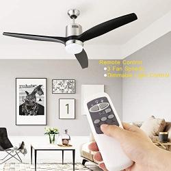 Nocolliny 52” 3 Blade Ceiling Fan with Dimmable LED, Reversible Motor and 3 Speed Settings, Remote Control
